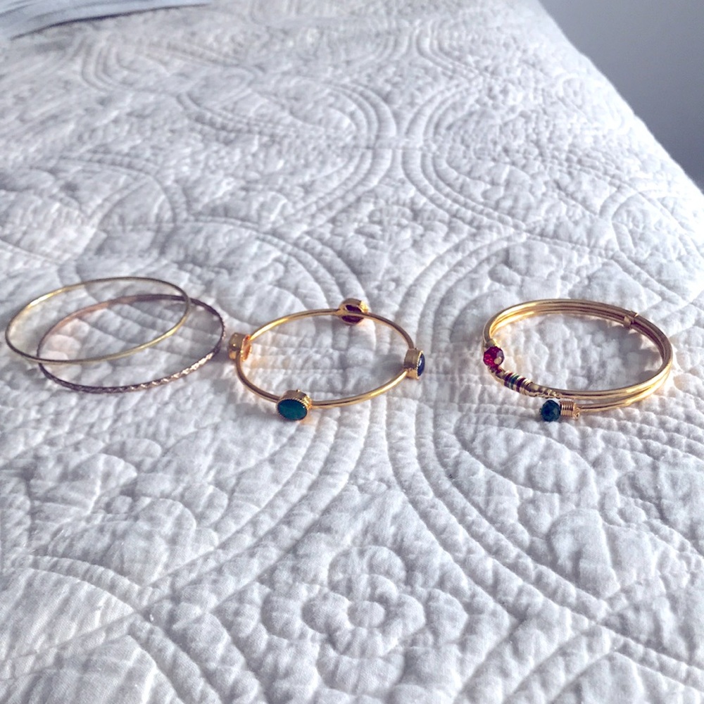 Beautiful gold and colored bangles